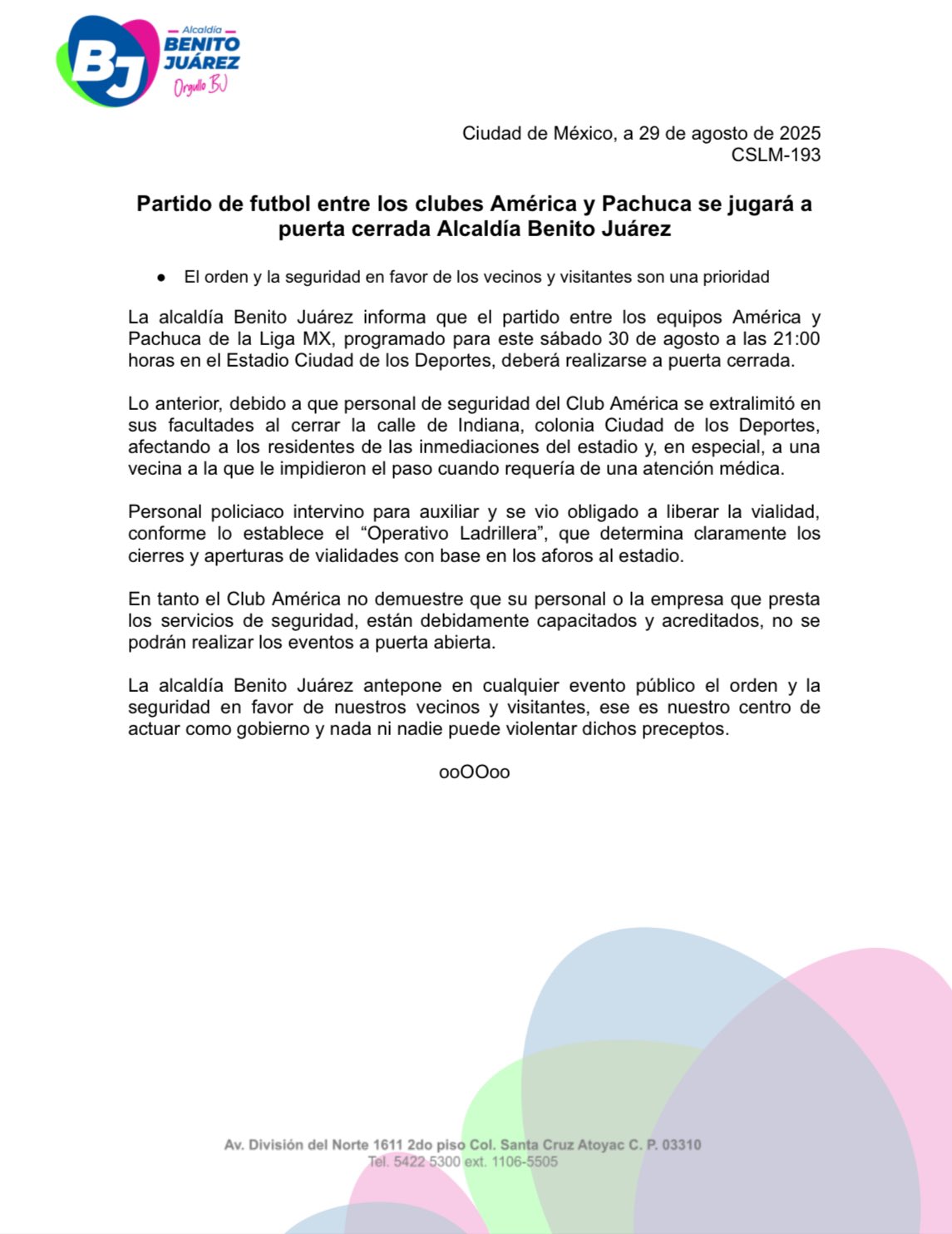 América vs Pachuca a puerta cerrada por andar cerrando calles