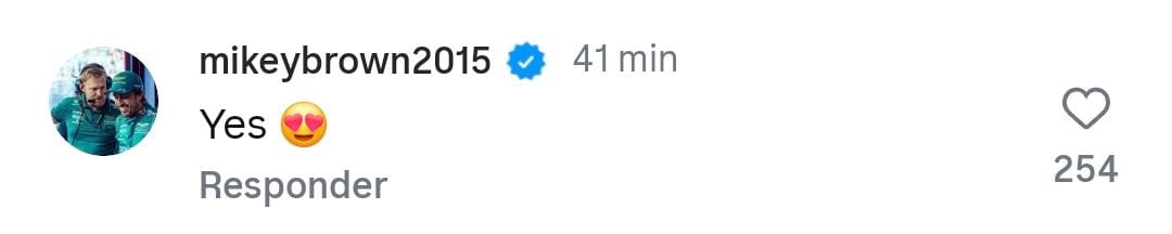 Reacción de Mikey Brown al regreso de Checo Pérez