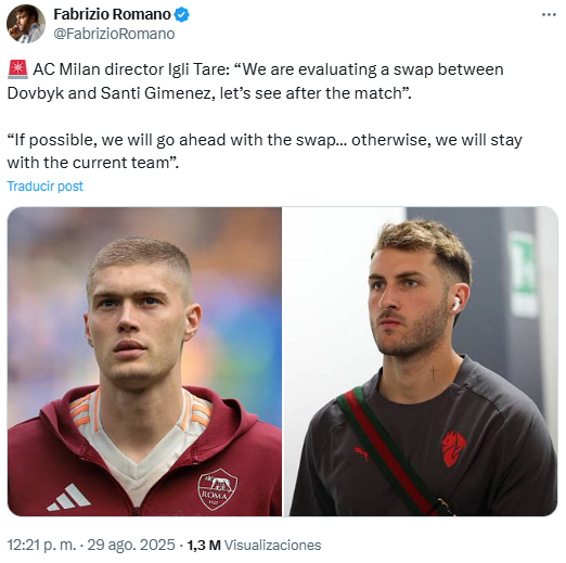 ¿Santi Giménez a la Roma? Milan busca intercambio por Dovbyk