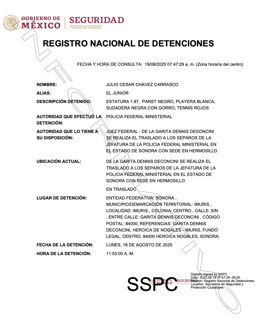 Registro Nacional de Detenciones 