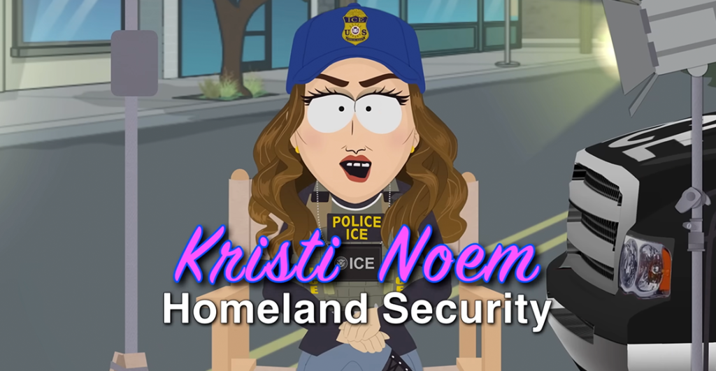 La burla de South Park contra Kristi Noem, su 'adicción' al bótox y a disparar contra cachorros