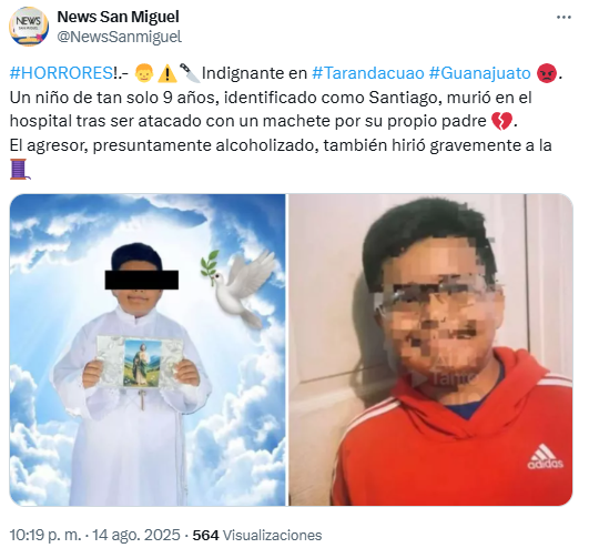 El terrible caso de Santiago, niño de 9 años que murió por un machetazo de su padre