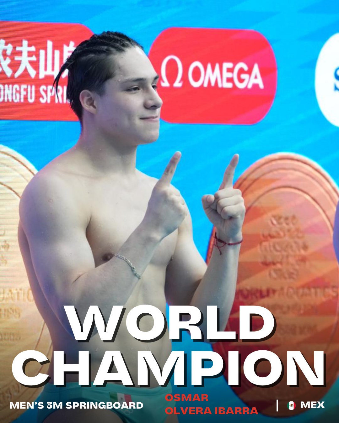 Osmar Olvera campeón en trampolín de 3 metros