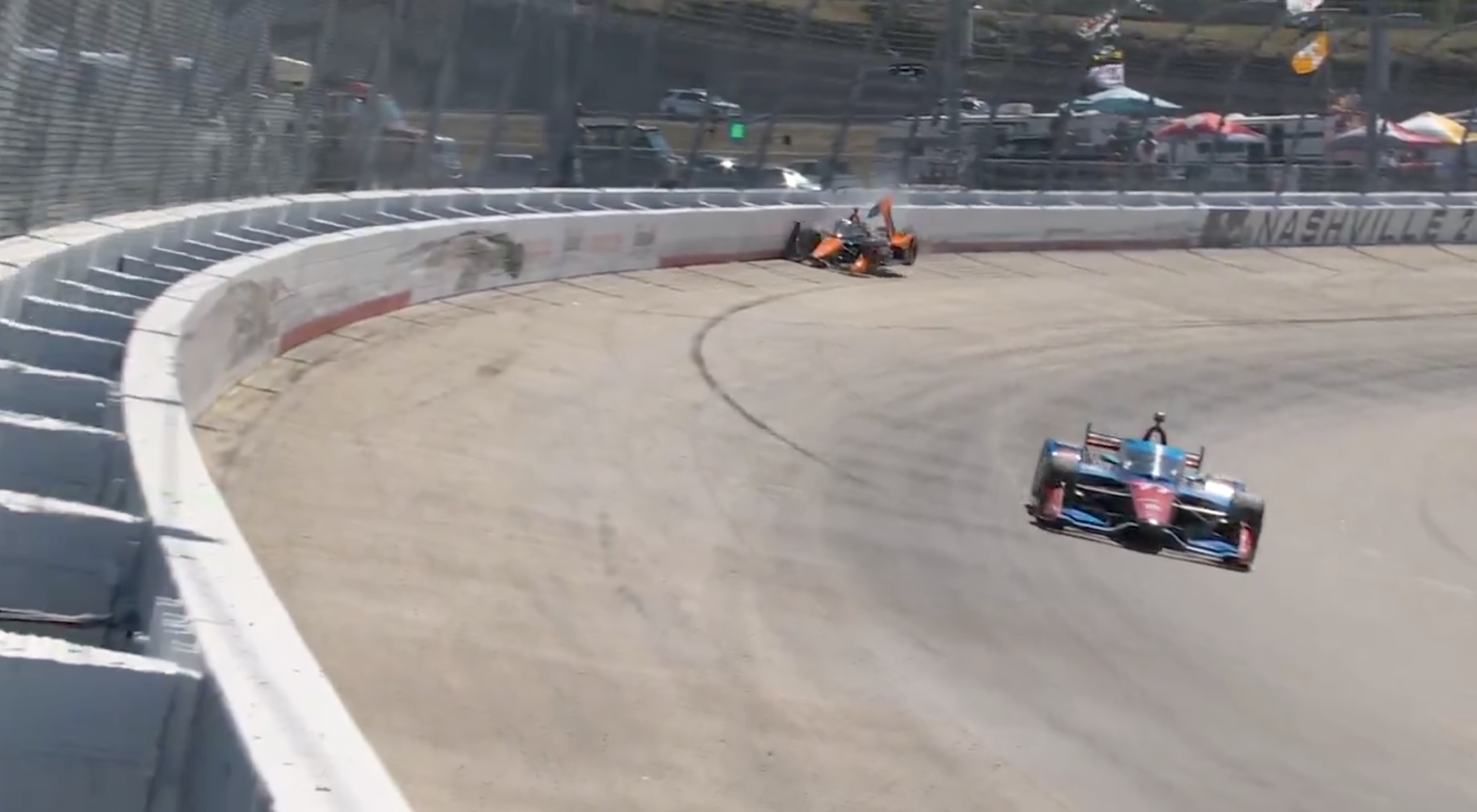 Así fue el choque de Pato O'Ward en Nashville