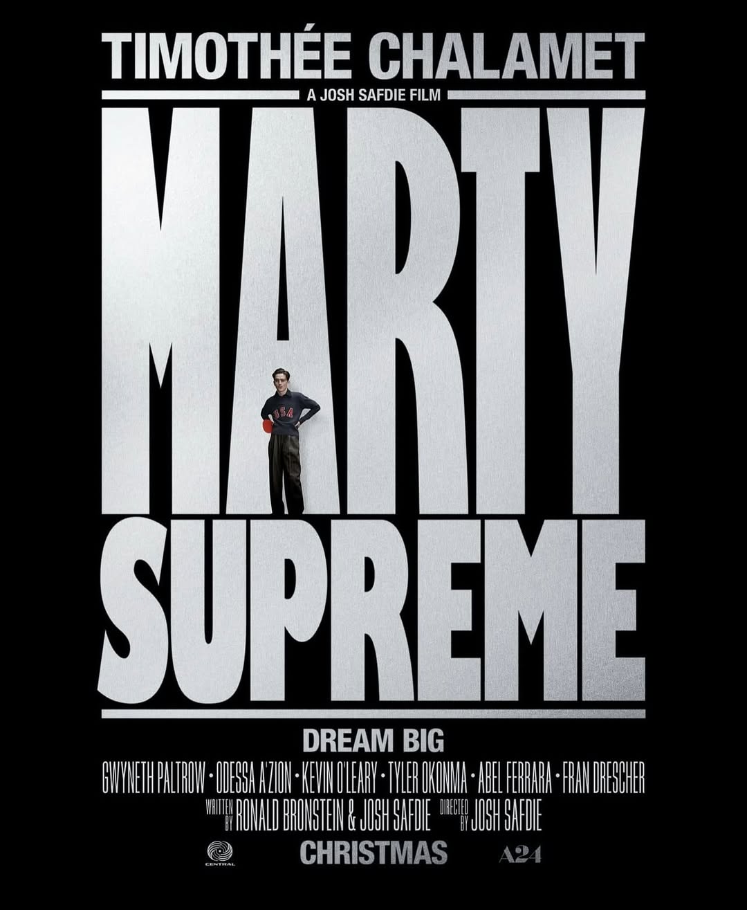 Póster oficial de 'Marty Supreme' con Timothée Chalamet