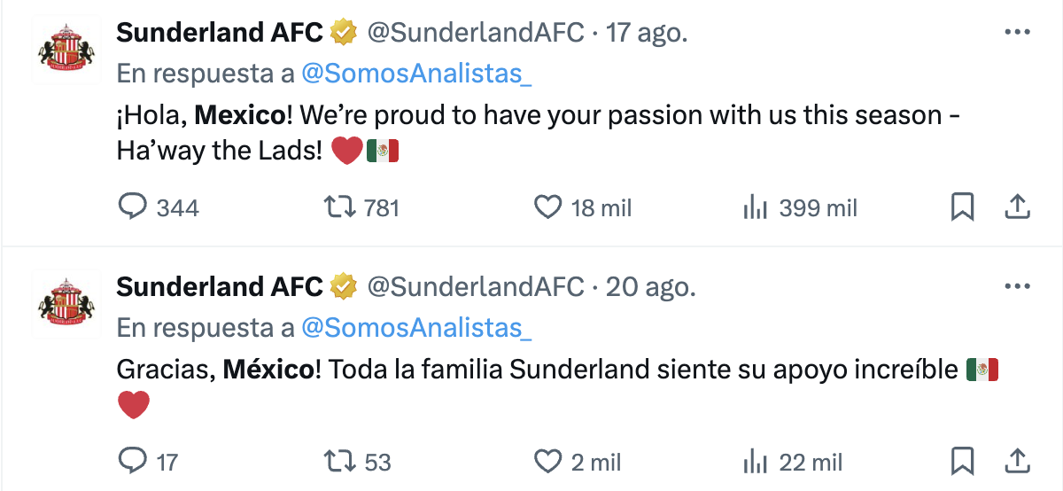 Afición mexicana apoya al Sunderland