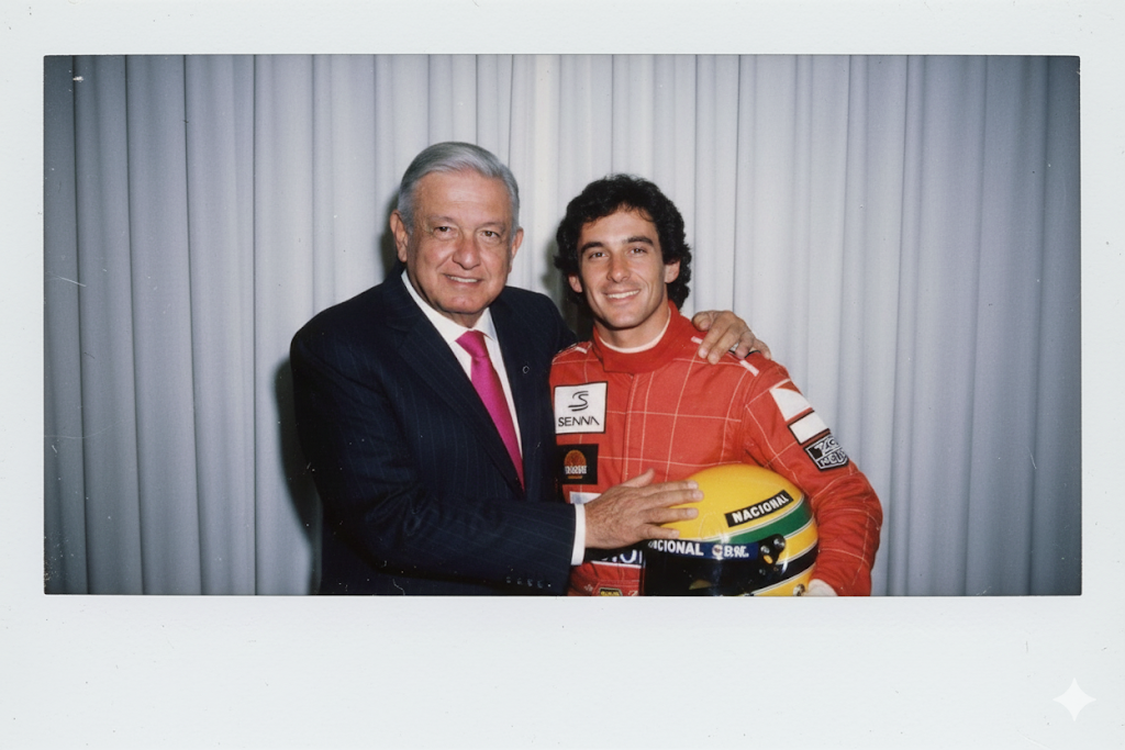 AMLO y Aryton Senna