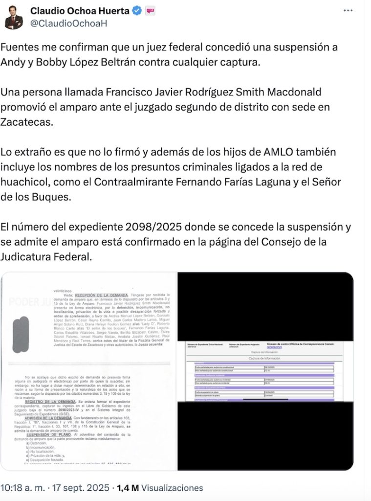 5 puntos sobre los amparos de los hijos de AMLO