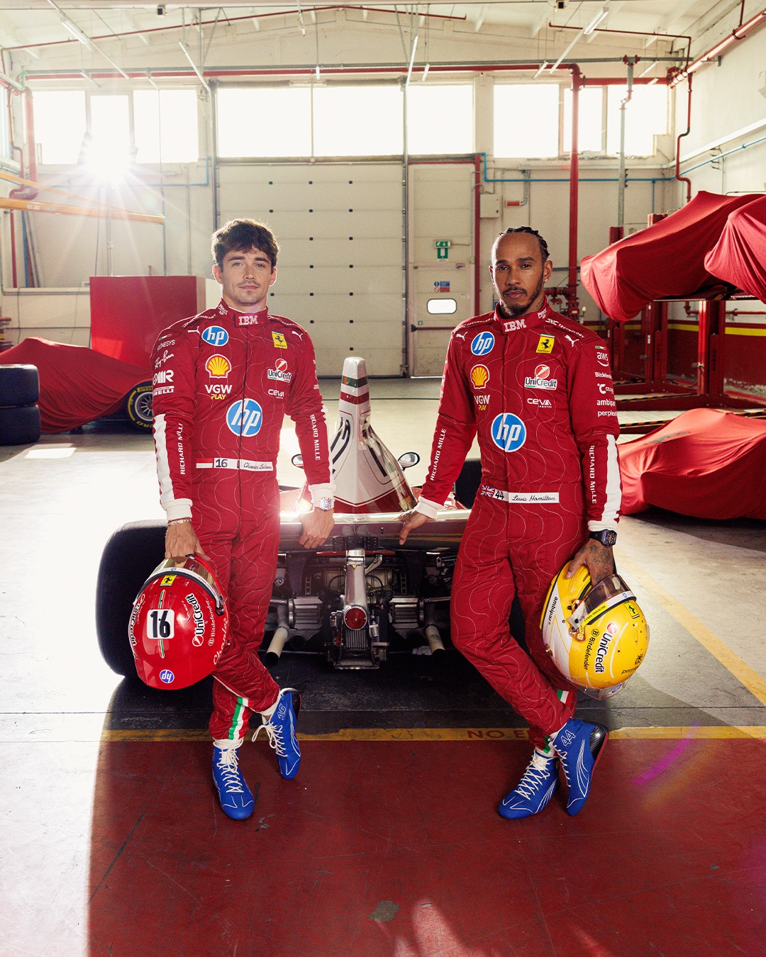 Charles Leclerc y Lewis Hamilton / Ferrari