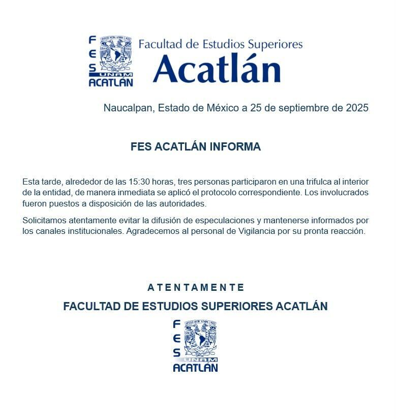 fes acatlan comunicado