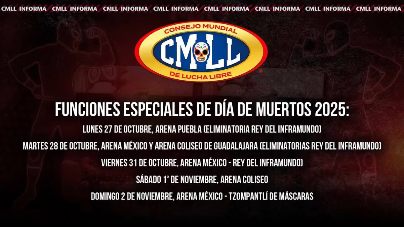 CMLL calendario 2025 | Día de Muertos