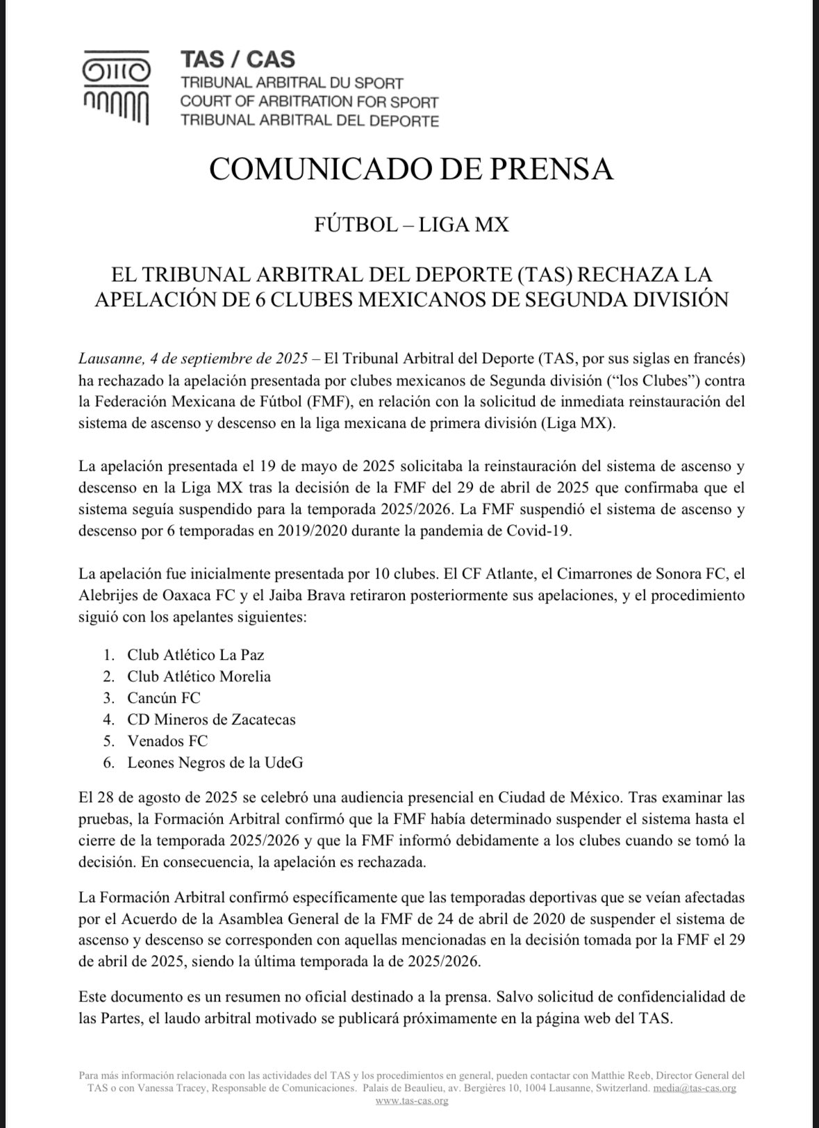 Regreso del ascenso y descenso al futbol mexicano