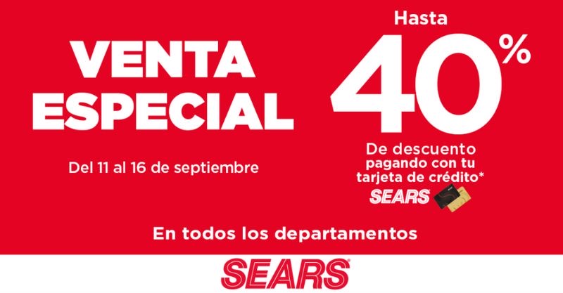 venta especial de sears del 11 al 16 de septiembre