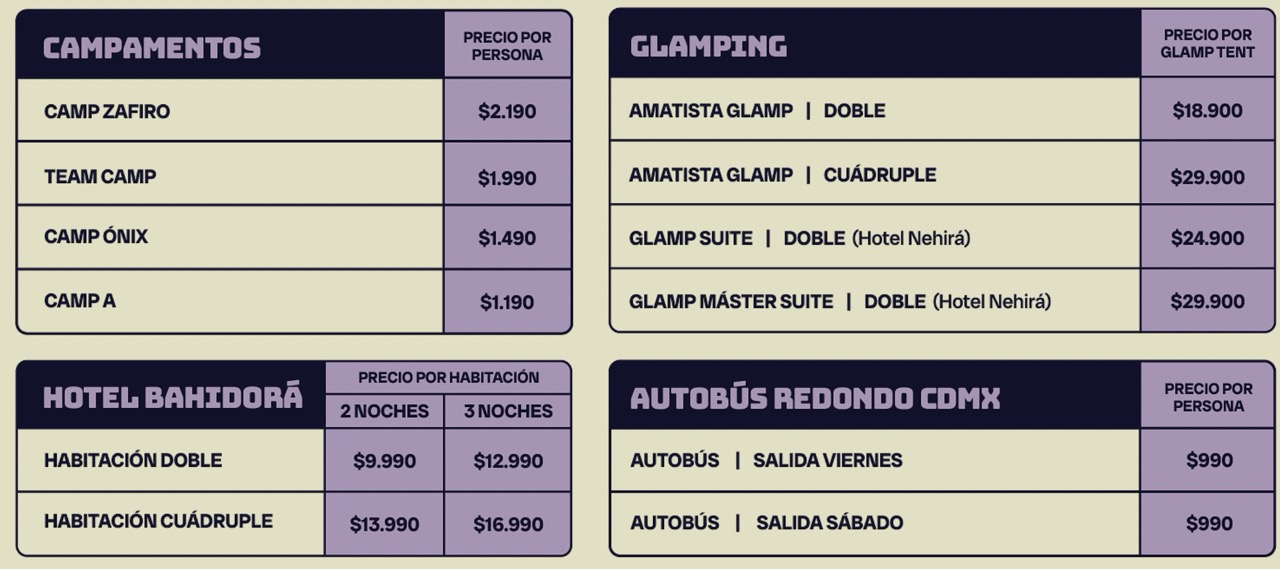 Cartel Bahidorá 2026 lineup completo