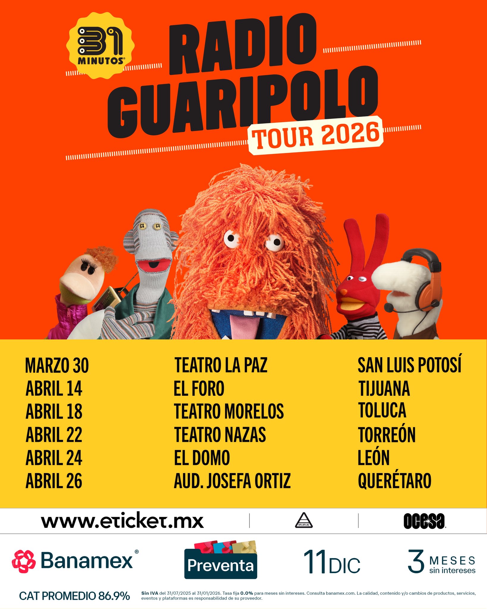 gira-31-minutos-conciertos-fechas-donde-boletos-nuevas-fechas