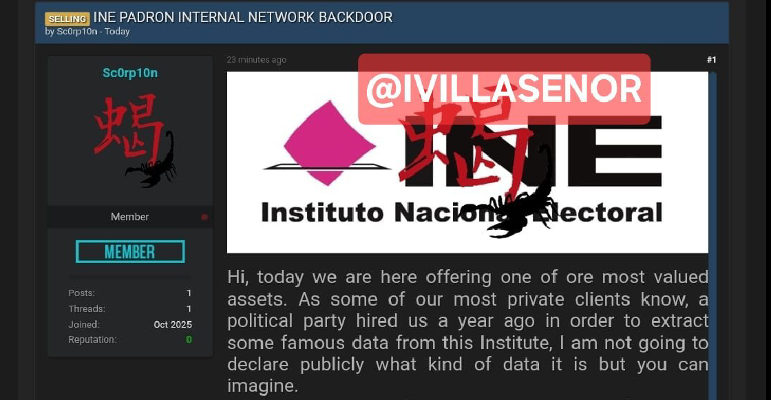 Grupo que robó datos del IMSS también habría hackeado al INE