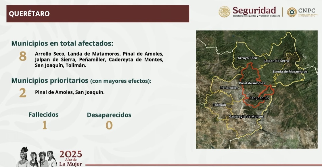 Municipios afectados en Querétaro