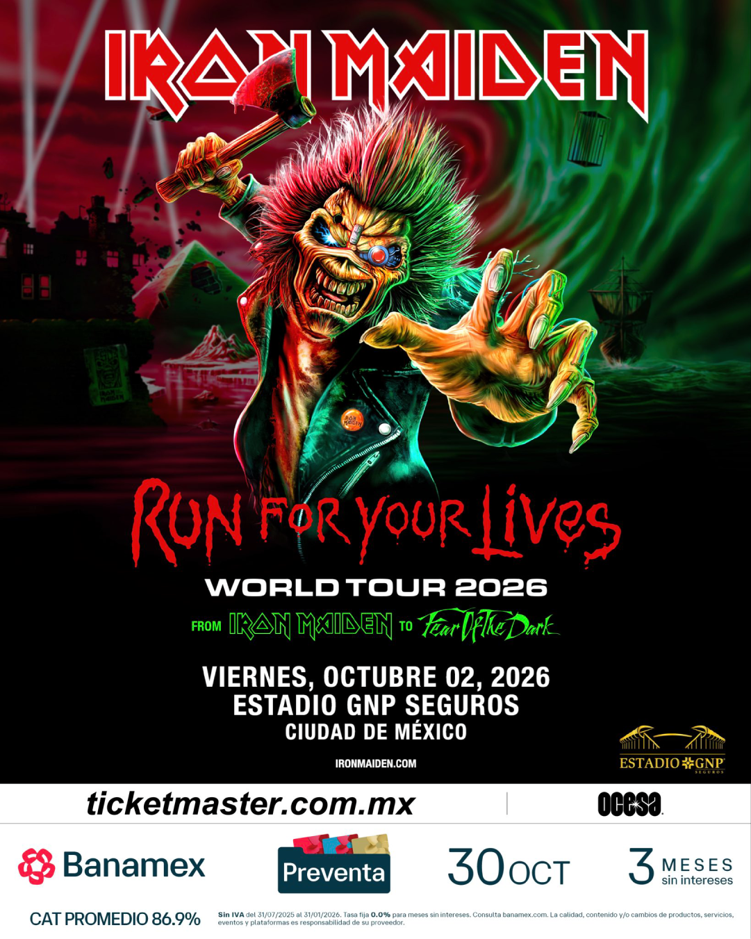 Iron Maiden Run For Your Lives Tour 2026 México