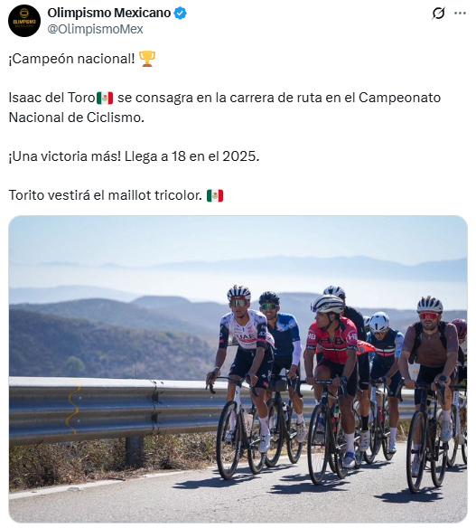 Isaac del Toro campeón nacional