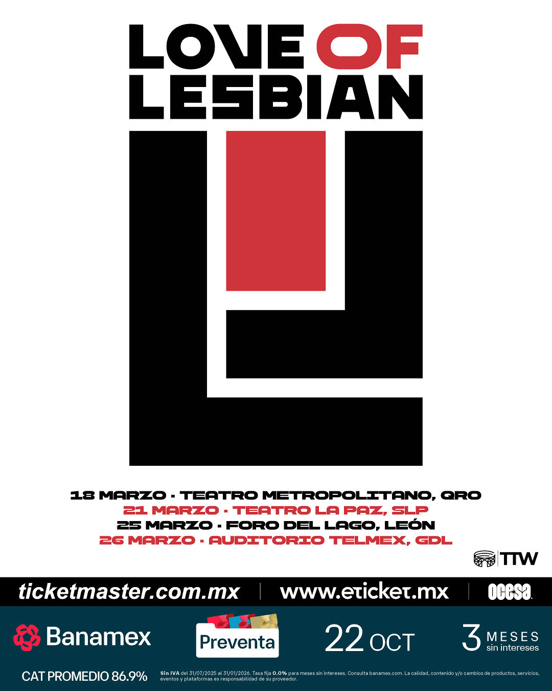 Gira de Love Of Lesbian en México para el 2026