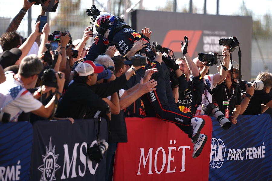 Así festejó Max Verstappen en Estados Unidos