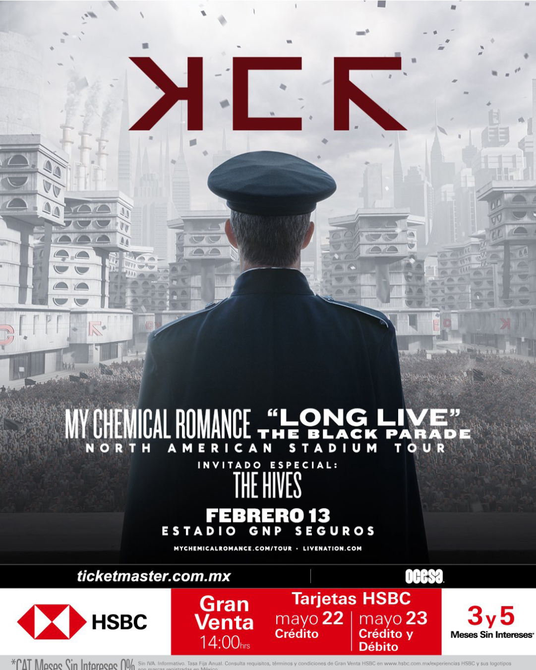 My Chemical Romance en el Estadio GNP Seguros 2026 cdmx