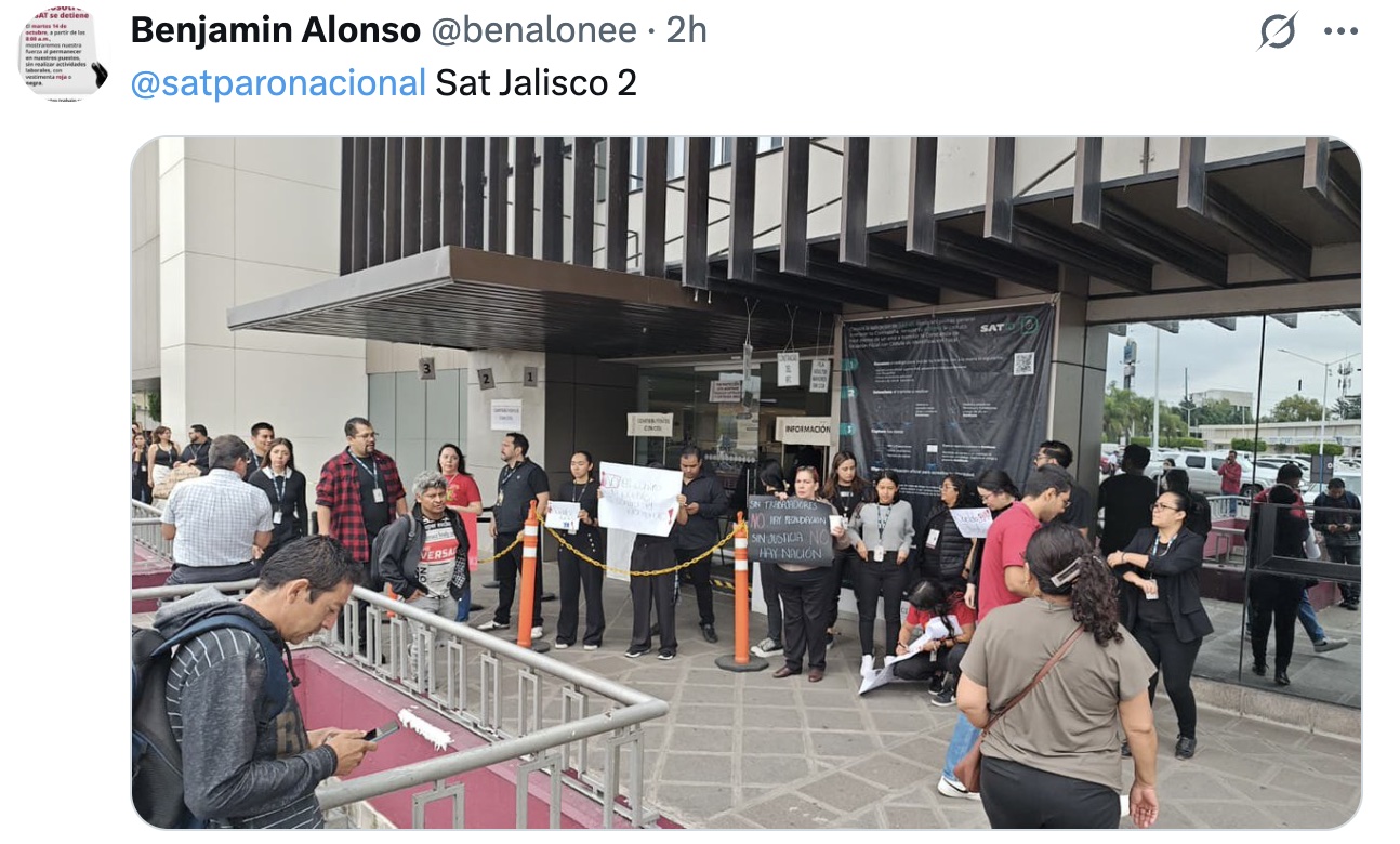 Paro nacional SAT / Captura de pantalla