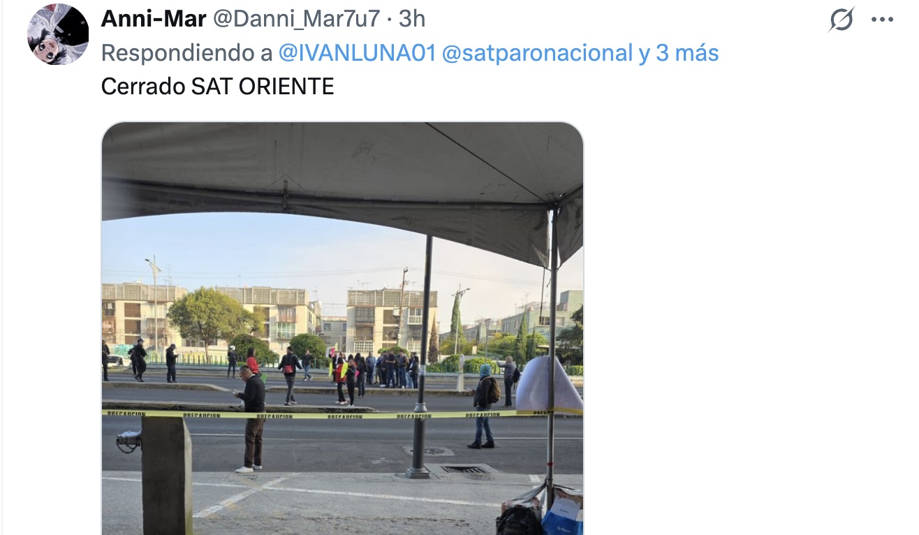 Paro nacional SAT / Captura de pantalla