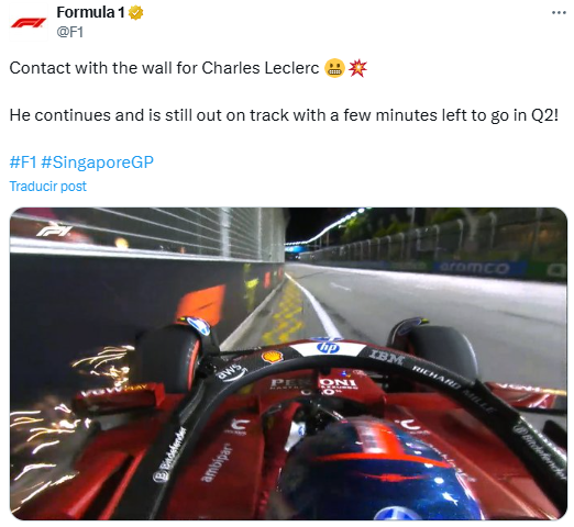 Así queda la parrilla de salida del Gran Premio de Singapur