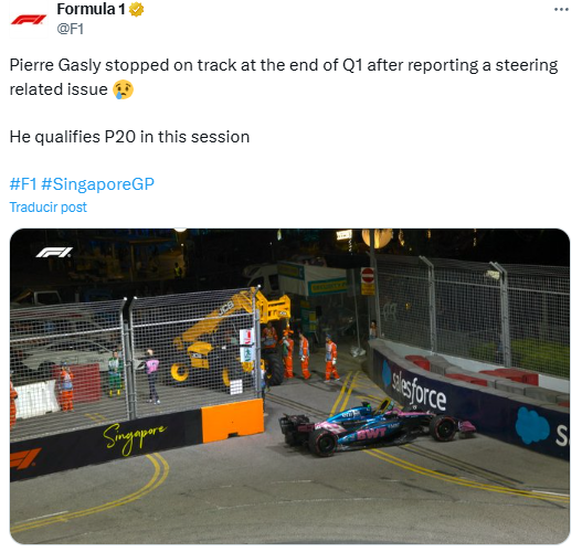 Así queda la parrilla de salida del Gran Premio de Singapur