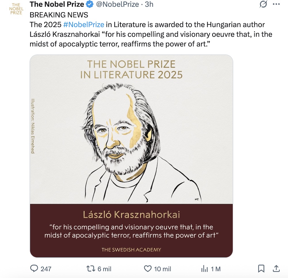 5 libros (y dónde encontrarlos) de László Krasznahorkai, Premio Nobel de Literatura 2025