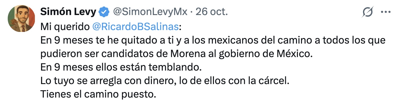 Simón Levy y su apoyo a Salinas Pliego