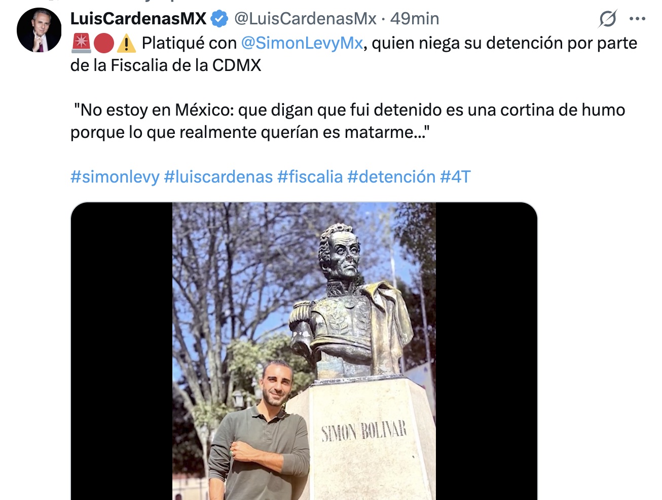 Simón Levy desmiente detención