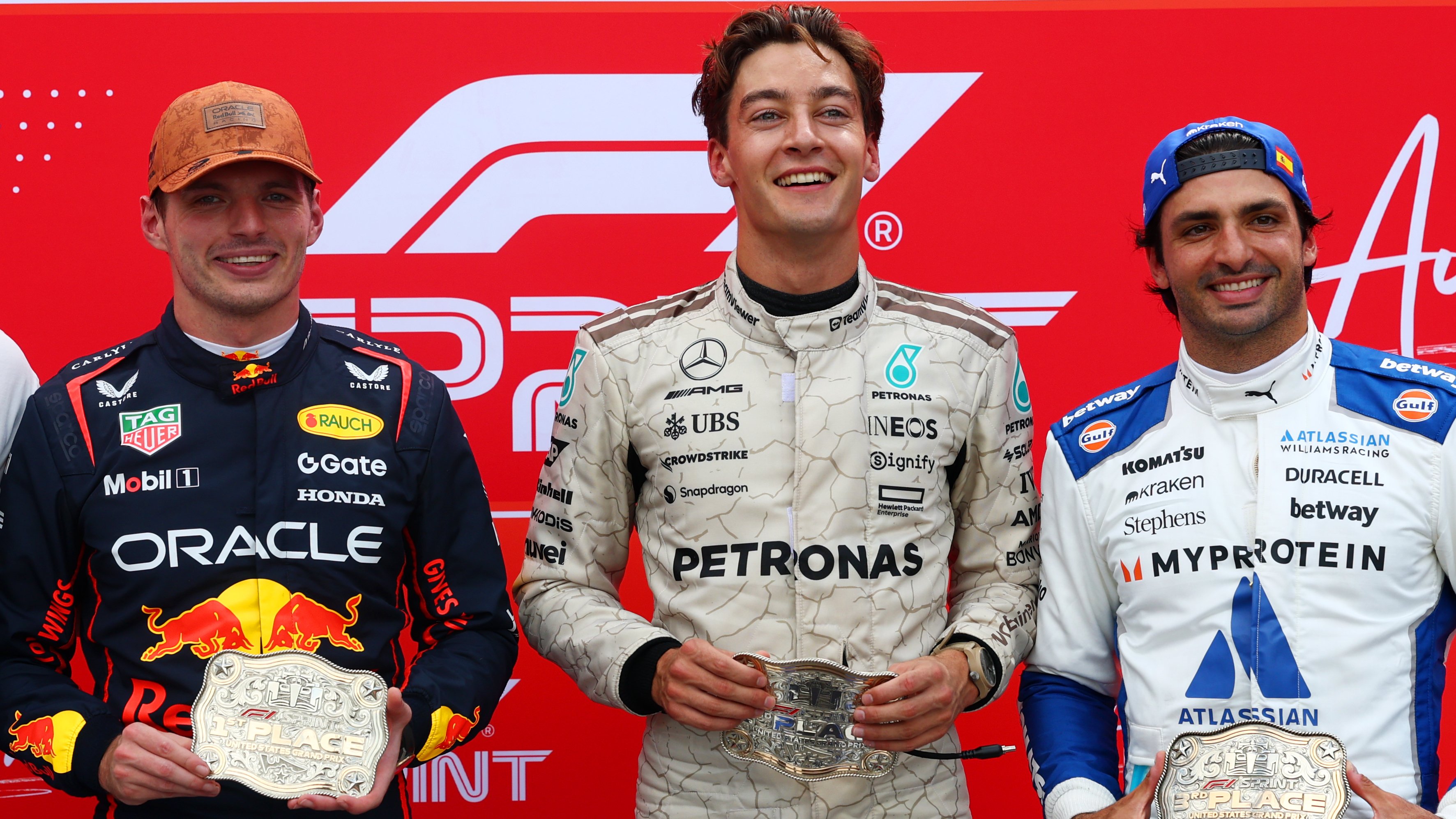 Verstappen, Russell y Sainz en la Sprint de Estados Unidos