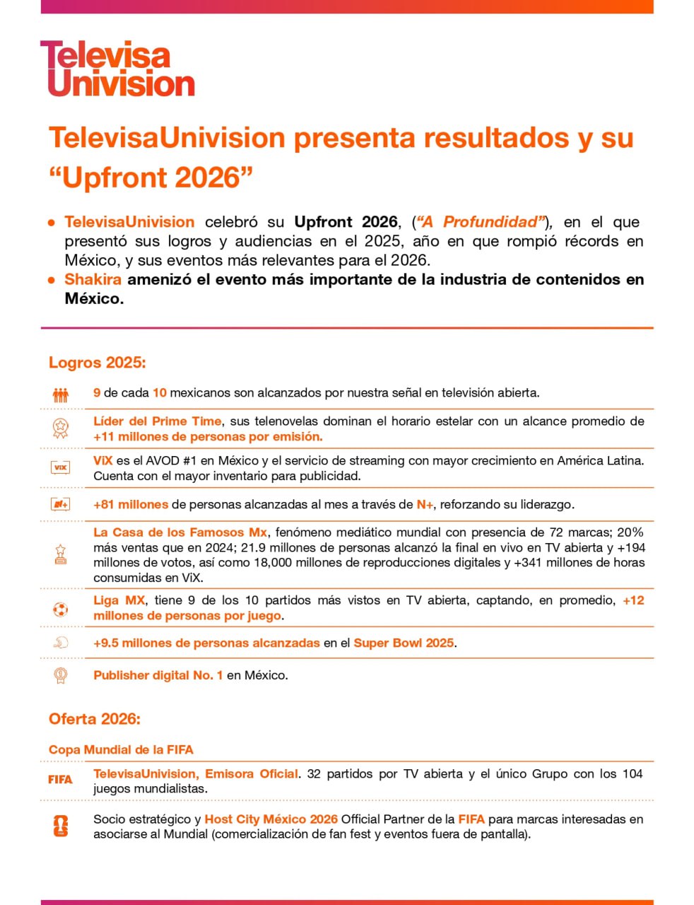 Televisa transmitirá el Mundial 2026