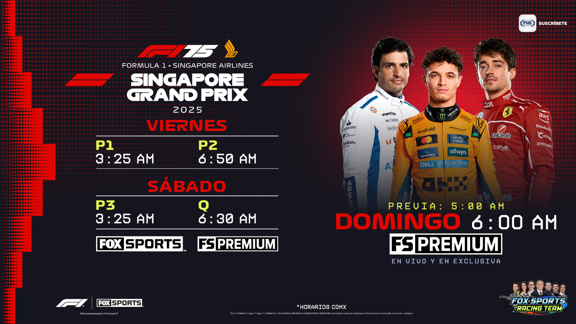 ¿Fox Sports se queda sin Fórmula 1? Sky Sports tomaría la transmisión