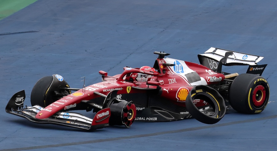 Leclerc abandonó el GP de Brasil