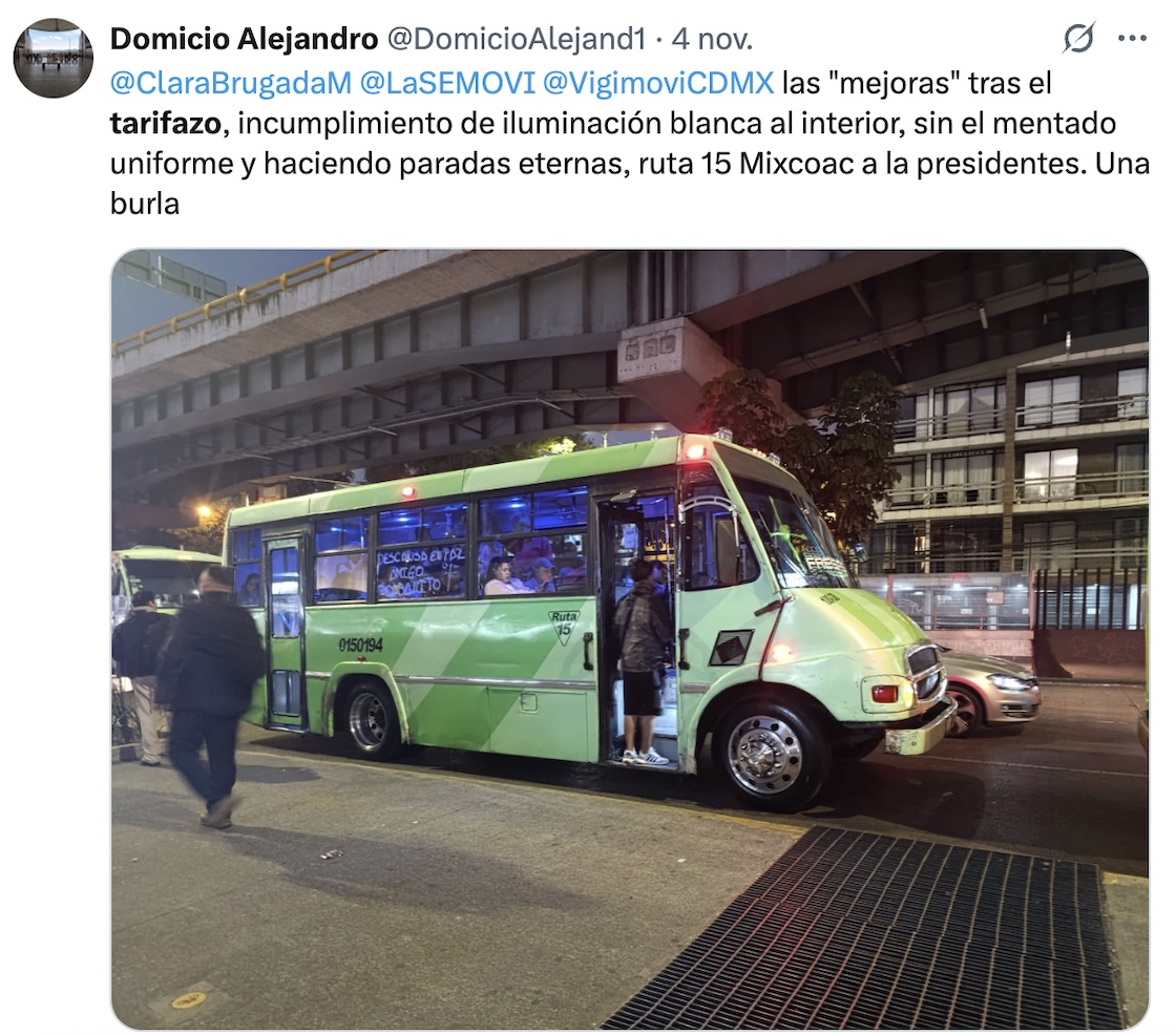 Chilangos reaccionan al aumento de tarifa de micros, combis y camiones de CDMX