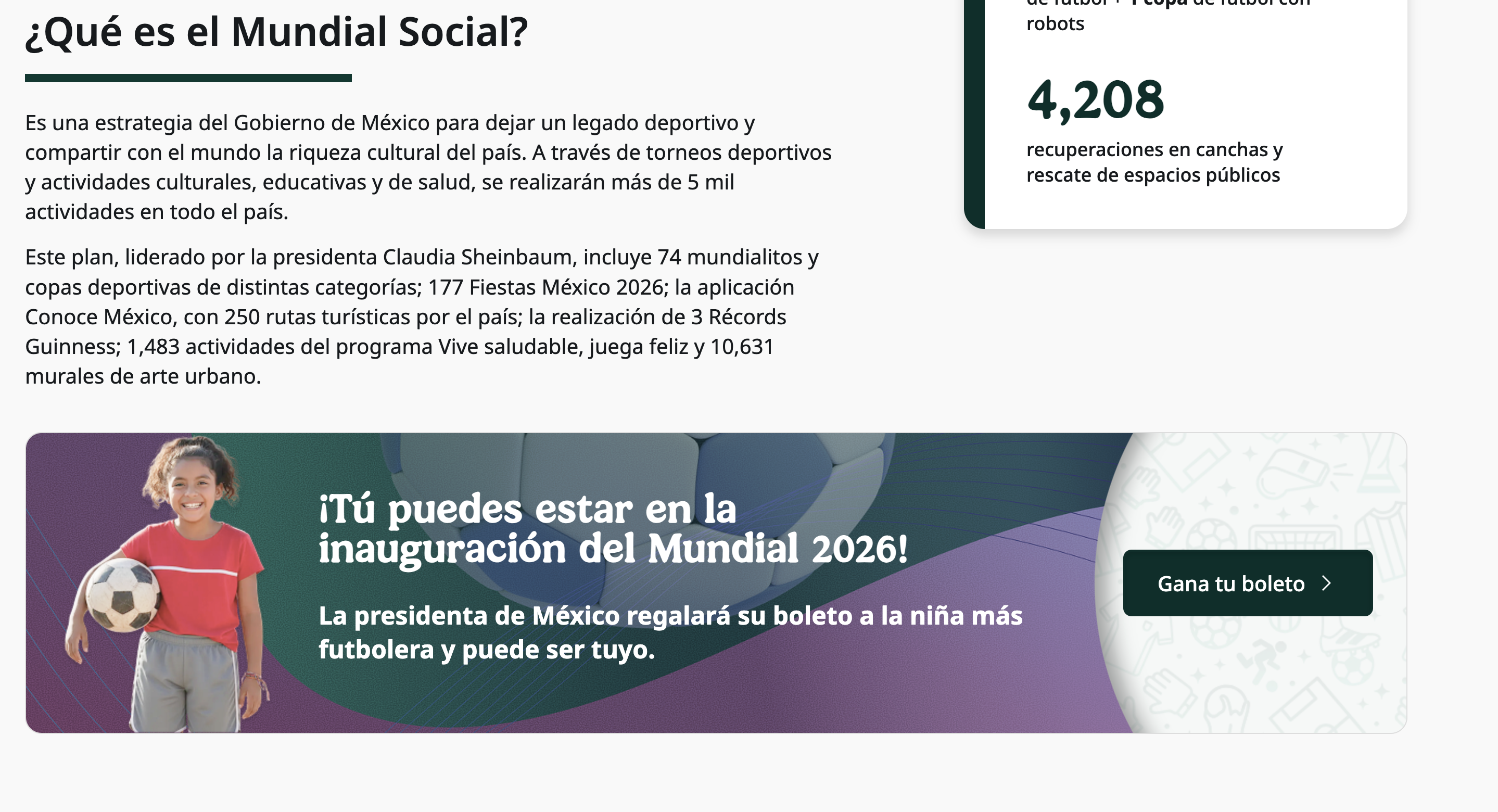 Ganar boleto de Sheinbaum para el mundial 2026