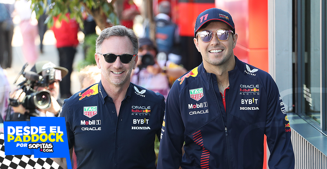 Checo Pérez y Christian Horner