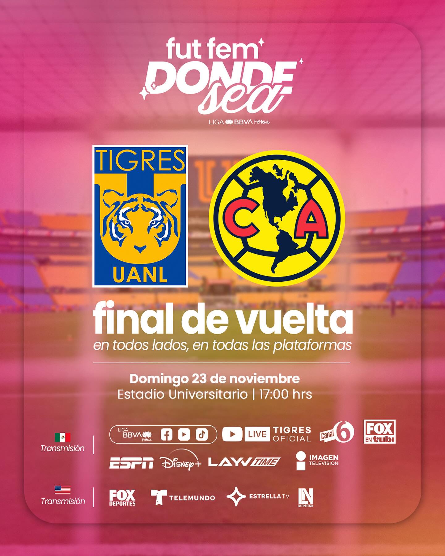 ¿Dónde ver la final de vuelta de la Liga MX Femenil Tigres vs América?