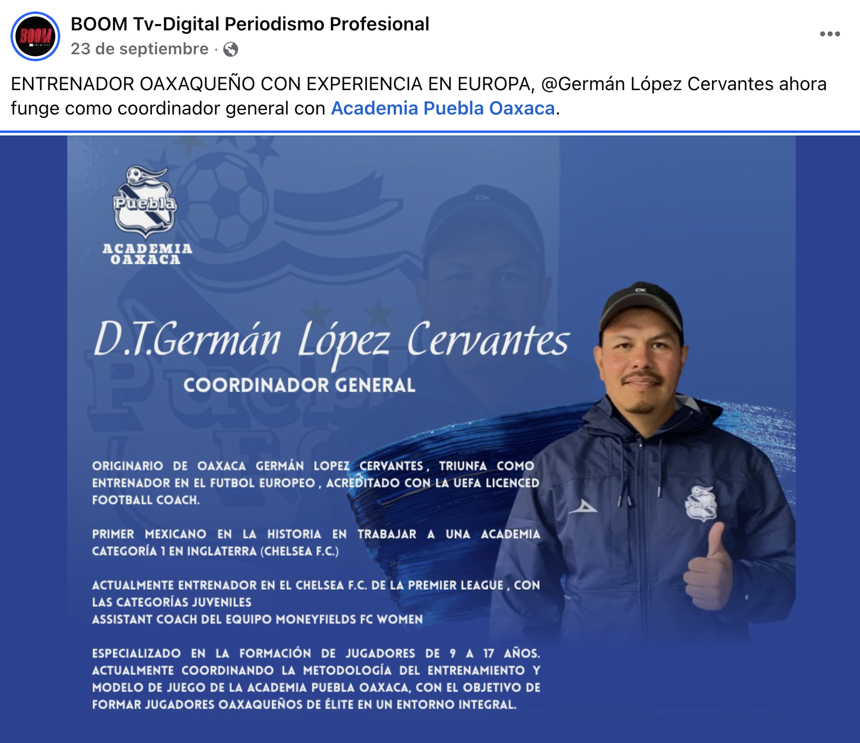 Germán López, el mexicano que pasó de cocinar ‘fish and chips’ a entrenar al Chelsea