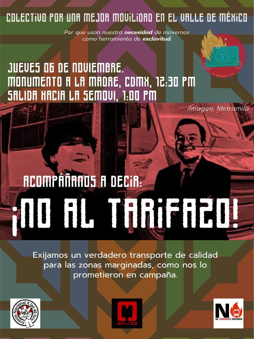 Marcha contra aumento a tarifa de transporte