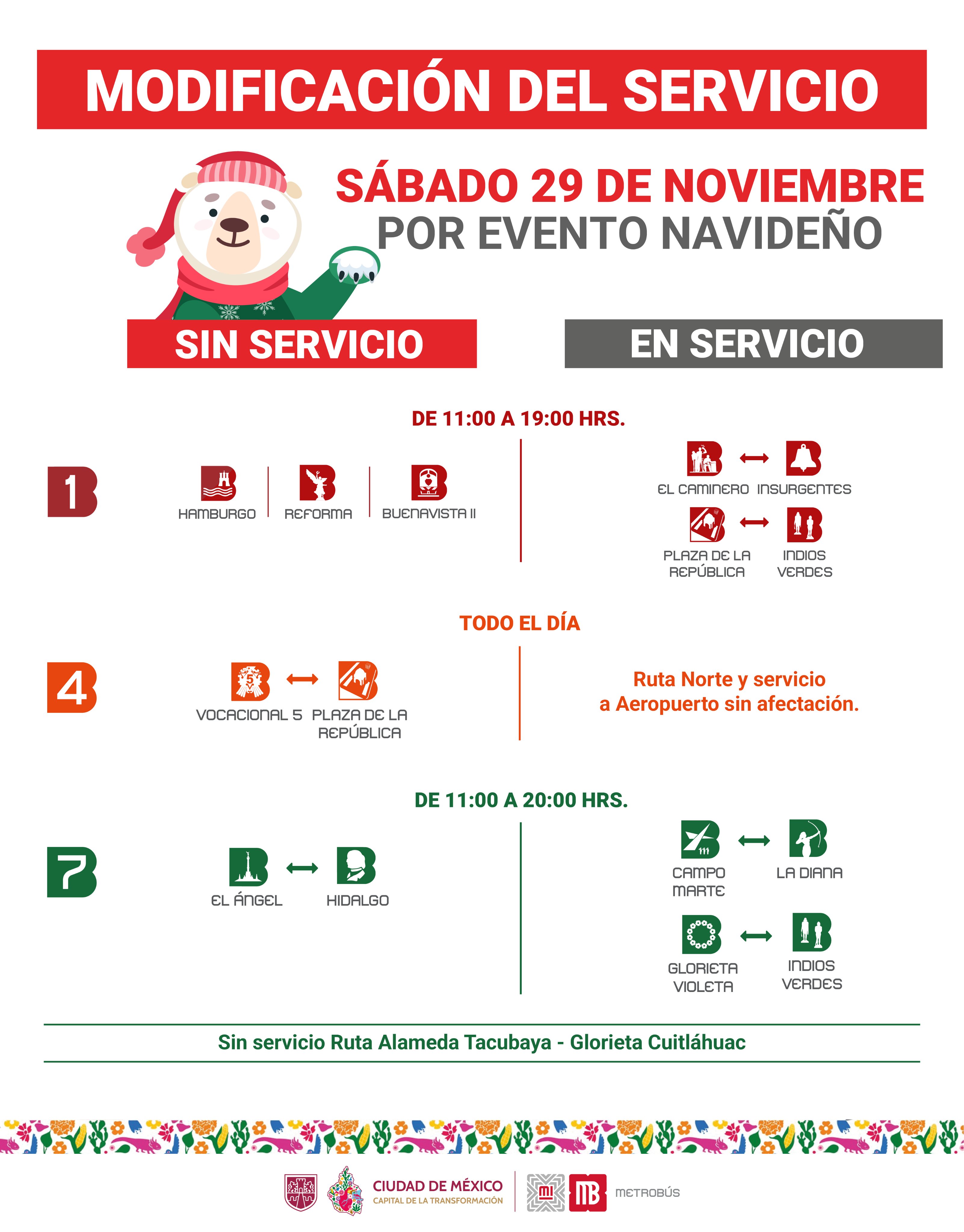 Estaciones cerradas del Metrobus