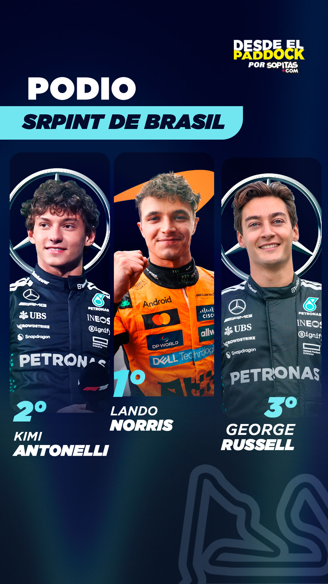 El choque de Piastri en la Sprint de Brasil y victoria de Lando Norris