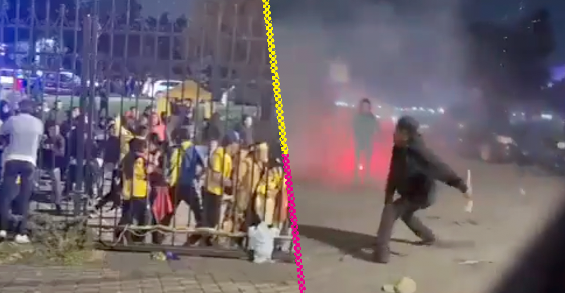 Pelea campal entre aficionados del América y Toluca por la serenata azulcrema