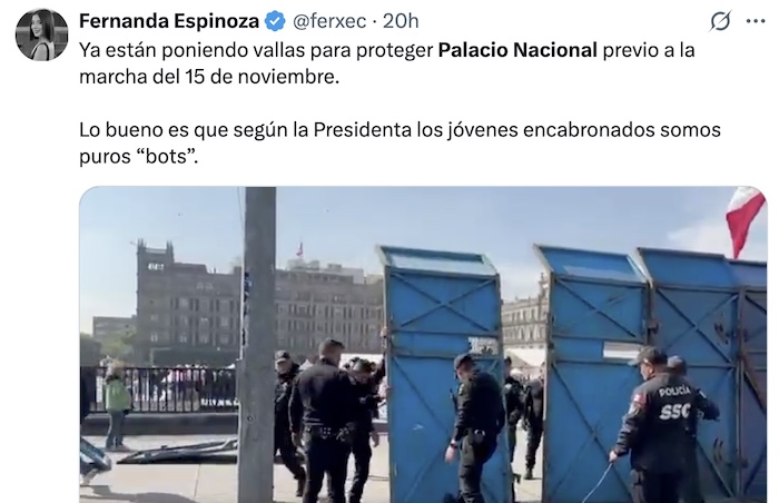 Colocación de vallas en Palacio Nacional 