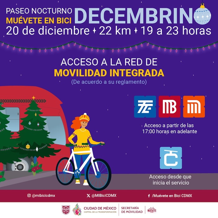 bicis paseo nocturno decembrino