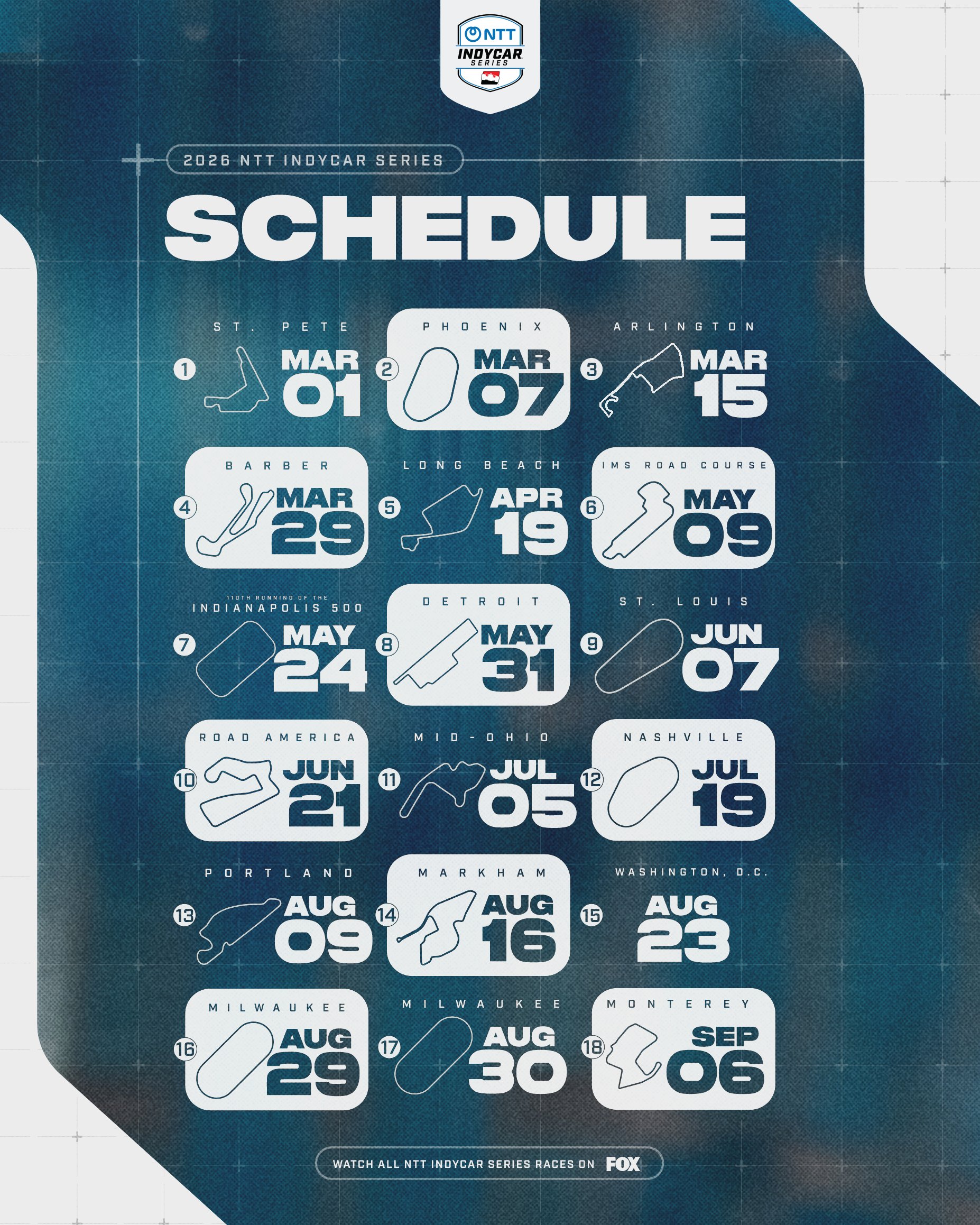 Calendario IndyCar 2026