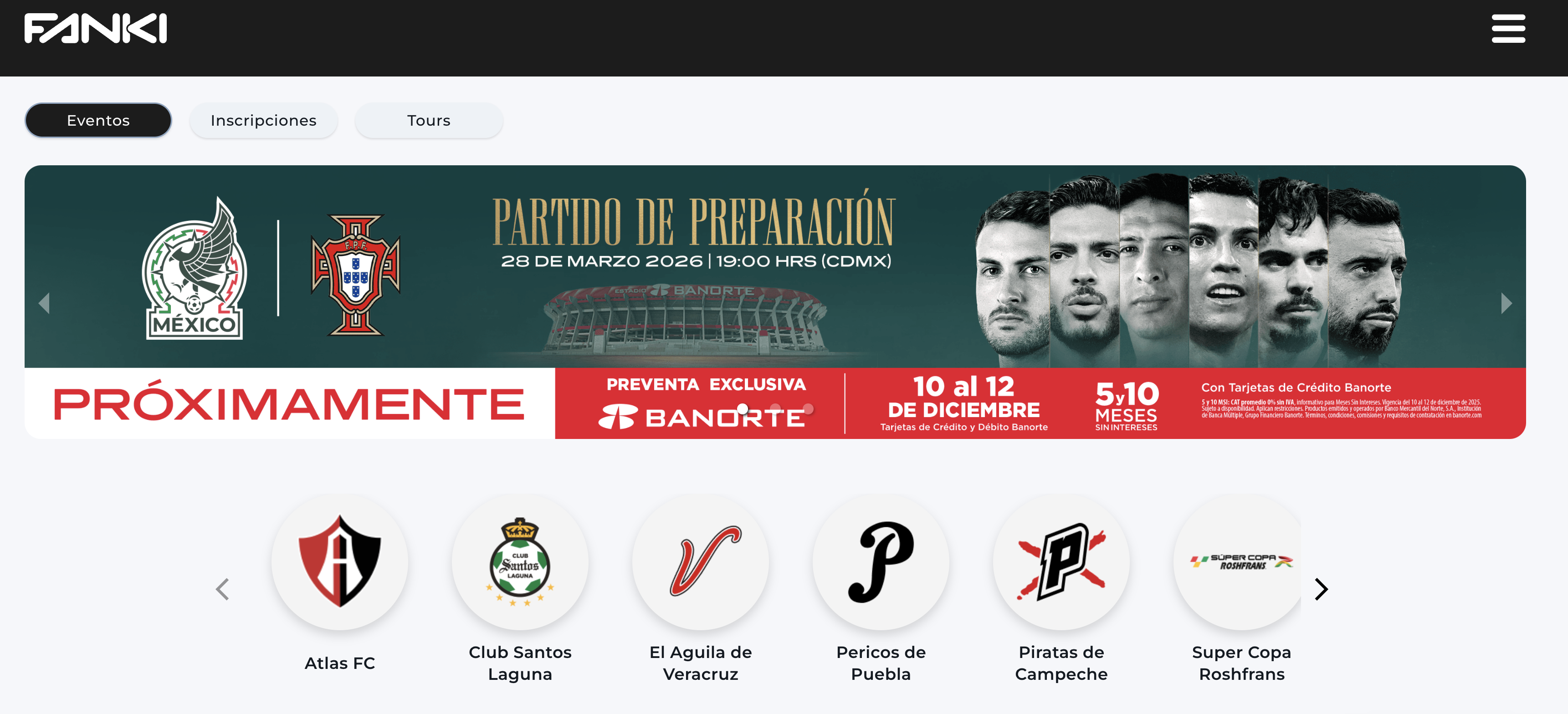 Boletos México vs Portugal en Fanki